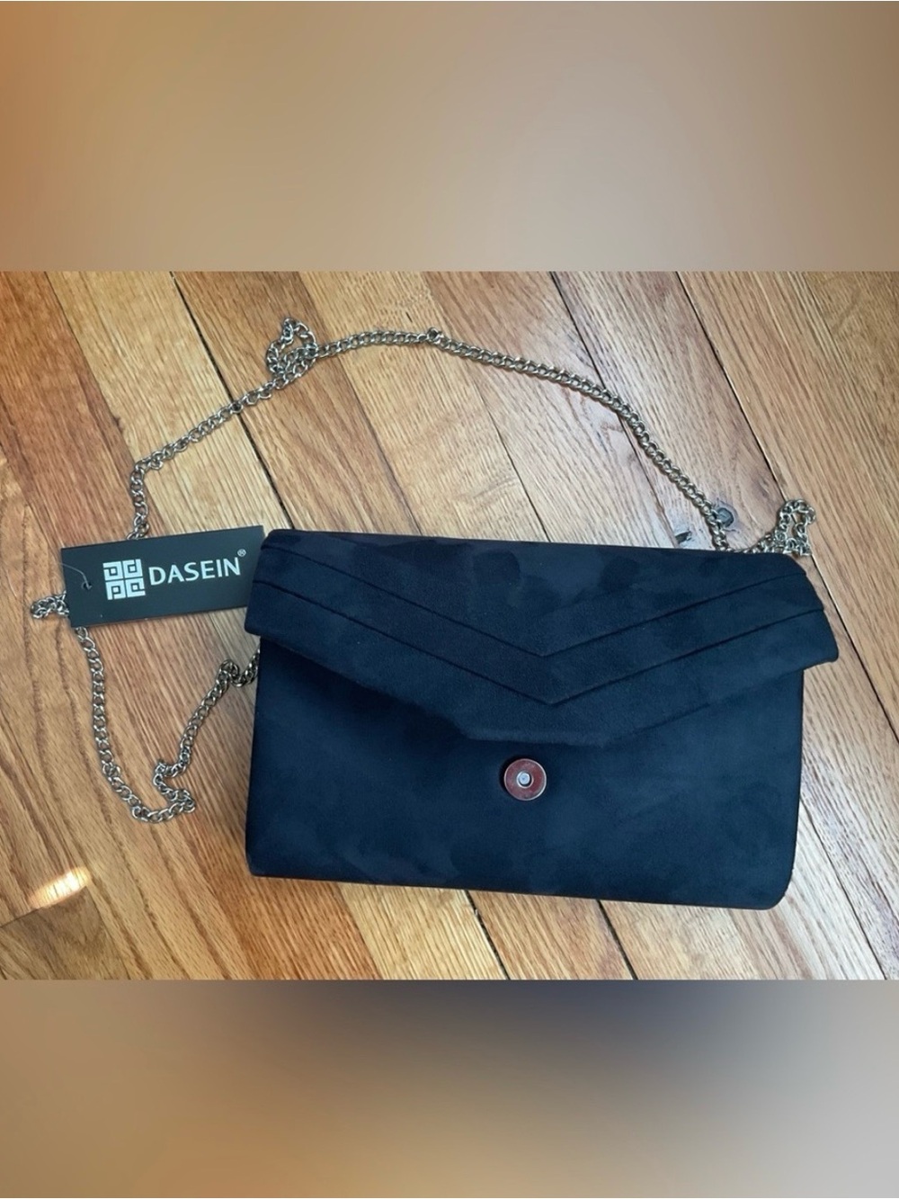 DASEIN Faux Suede Envelope Evening Clutch Blue